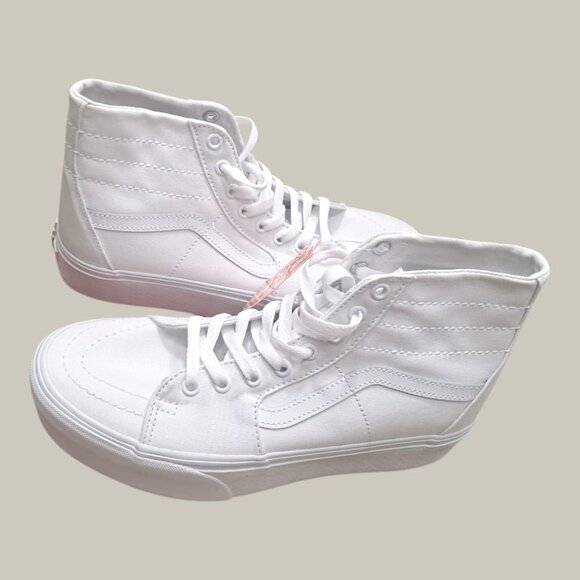 NWT Vans Sk8-Hi Tapered Stackform Shoes- White -Size: Men 8.5/ Women 10 (26.5 cm - Picture 10 of 14
